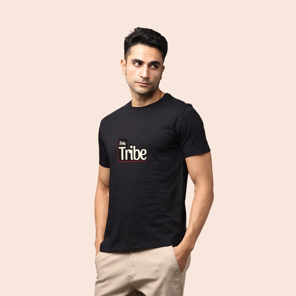 Greys&Blues Pima Round Neck T-Shirt-Black